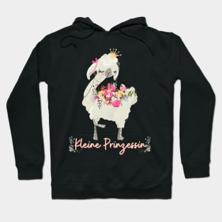 Alpaka Kleine Prinzessin Blumen Süß.png Hoodie